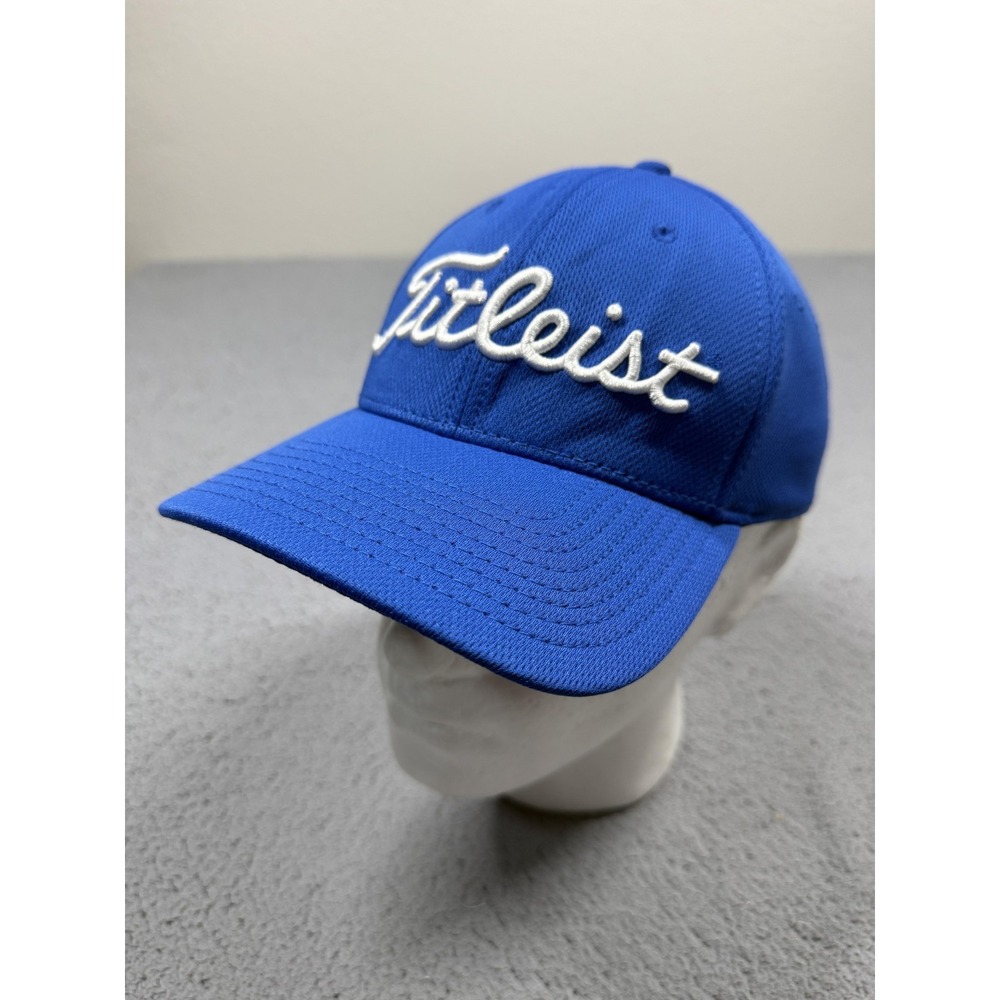 Titleist Hat Cap Fitted Mens Large Blue Cascata Golf‎ Mesh Stretch New Era
